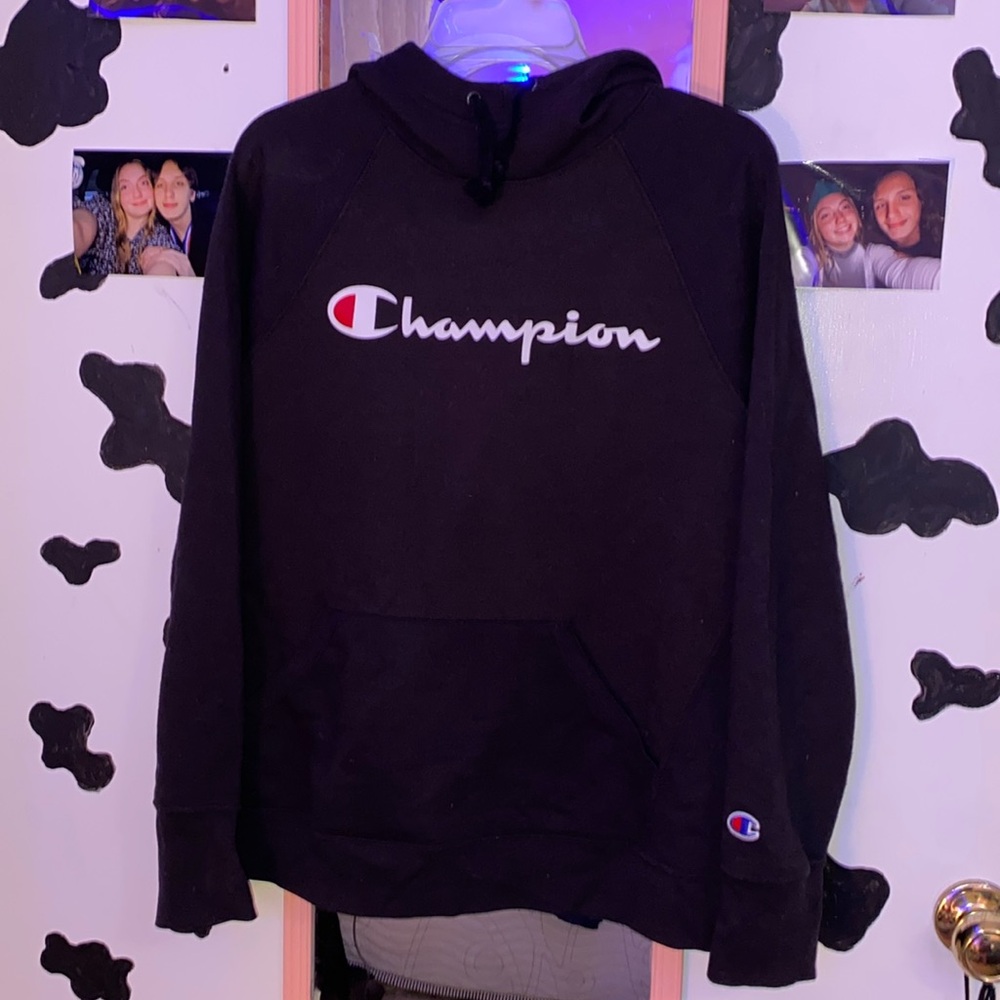 Unisex size L black Champion hoodie
